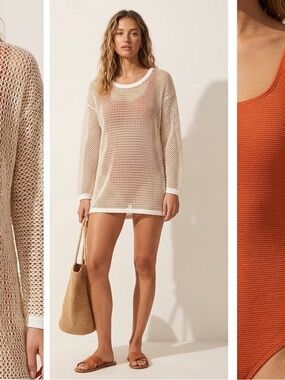 Crocheted Lacey Metallic Swim Coverup Sheer Tunic Size Med/Large Vintage 1980’s